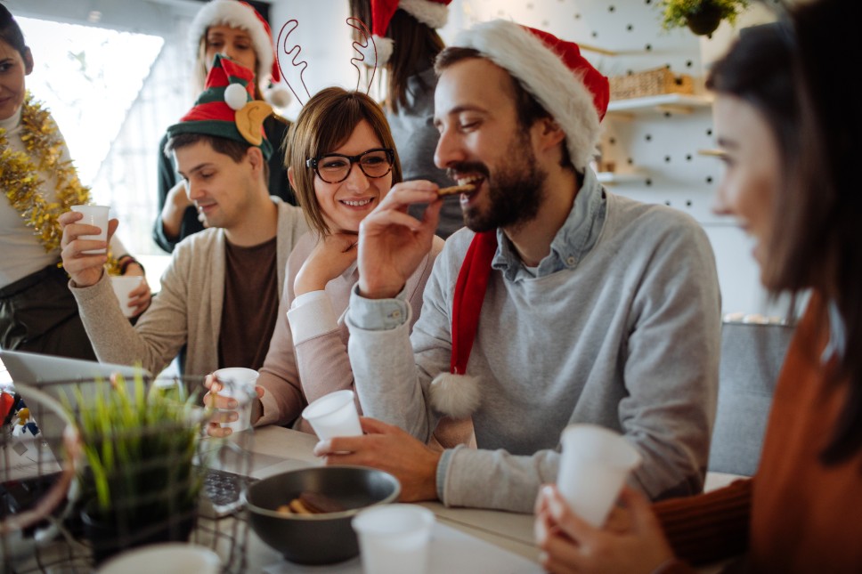 Family enjoying holiday treats